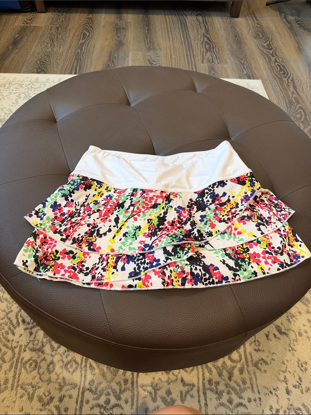 Fila White Multi-Color Floral Tiered Skort